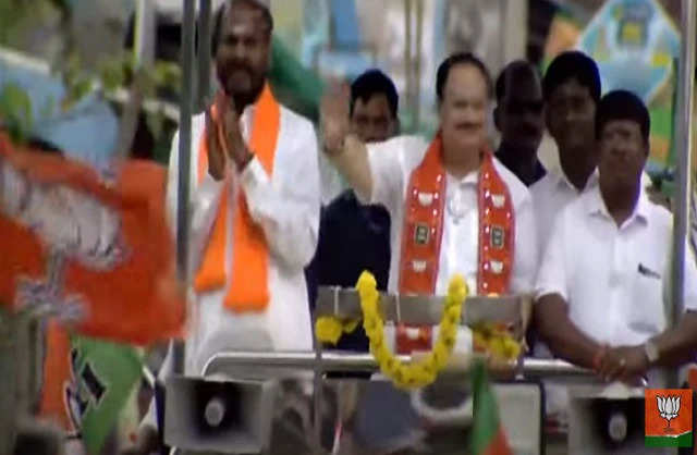 Tamil Nadu News: तेनकाशी निर्वाचन क्षेत्र में बीजेपी अध्यक्ष जेपी नड्डा का रोड शो  