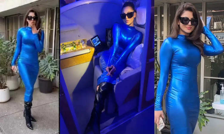 Urvashi Rautela Beats Monday Blues As She Turns Heads in Stunning Blue Metallic Bodycon Dress