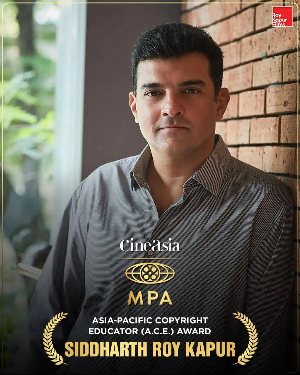 Siddharth Roy Kapur awarded top industry honour by Motion Picture Association